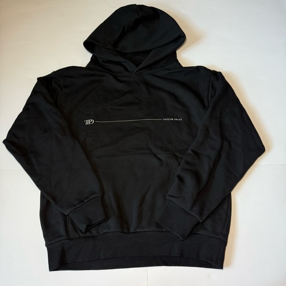 Taylor Swift Tops - Taylor Swift Black Crewneck Hoodie with Minimal Logo